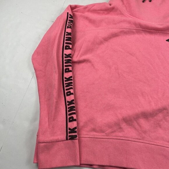 Victoria Secret Cowl Neck Sweatshirt  Women’s L Cropped Pink Pull Over Dog Logo - Picture 8 of 10
